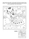 Dot-to-dot and coloring page with playful kittens and old shoe