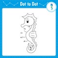 Connect the dots. Sea horse Royalty Free Stock Photo