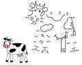 Connect the dots to draw the cute cow. Educational numbers game Royalty Free Stock Photo