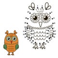 Connect the dots to draw the cute owl and color it