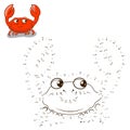 Connect the dots to draw game crab vector