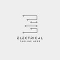 connect or electrical e logo design vector icon element isolated