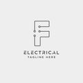 connect or electrical f logo design vector icon element isolated