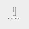 connect or electrical i logo design vector icon element isolated