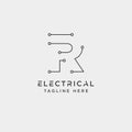 connect or electrical r logo design vector icon element isolated