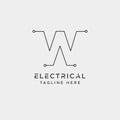 connect or electrical w logo design vector icon element isolated