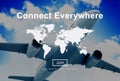 Connect Everywhere Global Network Worldwide Concept Royalty Free Stock Photo