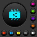Connect hardware dark push buttons with color icons