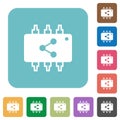 Connect hardware square flat icons