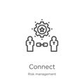 connect icon vector from risk management collection. Thin line connect outline icon vector illustration. Outline, thin line