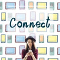 Connect Interact Communication Social Media Concept Royalty Free Stock Photo