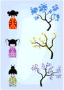 Connect Kokeshi Dolls to Trees Match game