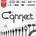 connect logo concept made of cables.