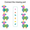 Connect the missing part. Task for the development of attention and logic