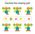 Connect the missing part. Task for the development of attention and logic