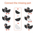 Connect the missing part. Task for the development of attention and logic