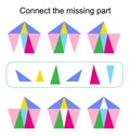 Connect the missing part. Task for the development of attention and logic