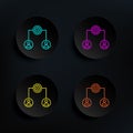 Connect network dark badge color set icon. Simple thin line, outline vector of web icons for ui and ux, website or mobile Royalty Free Stock Photo