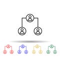 Connect network multi color icon. Simple thin line, outline vector of online and web icons for ui and ux, website or mobile Royalty Free Stock Photo