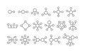 Connect and network set, circle line icon. Digital structure, social technology community. Different grid connection