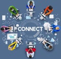 Connect Online Social Media Networking Link Concept
