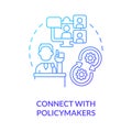 Connect with policymakers blue gradient concept icon Royalty Free Stock Photo