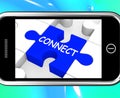 Connect On Smartphone Showing Connected People Royalty Free Stock Photo