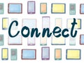 Connect Social Networking Interconnection Communication Concept Royalty Free Stock Photo