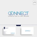 connect text logo template vector illustration icon element