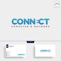 connect text logo template vector illustration icon element