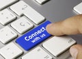 Connect with us - Inscription on Blue Keyboard Key Royalty Free Stock Photo