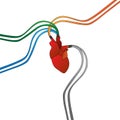 Connected artificial heart Royalty Free Stock Photo