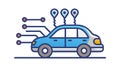 Connected Autonomous Smart Car, advanced vehicle networking, vector design Generative AI Royalty Free Stock Photo