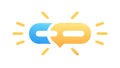 Connected Block Data Speech Bubble, vector design Generative AI Royalty Free Stock Photo