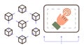 Digital Blockchain Network with Touch Interaction and Decentralized Data Structure Royalty Free Stock Photo
