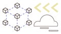 Blockchain Network Linked to Cloud Storage with Abstract Digital Communication Signals Royalty Free Stock Photo