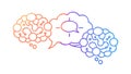 Connected Brains with Speech Bubbles Vector, Communication & Ideas, vector design Generative AI Royalty Free Stock Photo