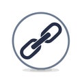 Connected Chain Links Inside a Circle Simple Icon Symbol representing connection network security and strength Royalty Free Stock Photo