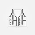 Connected chemistry bottles minimal vector outline icon