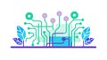 Connected Circuit Board Abstract Icon, Digital Network Design, vector design Generative AI Royalty Free Stock Photo