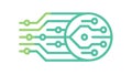 Connected Circuit Lines Icon, Data Flow & Network Connectivity, vector design Generative AI Royalty Free Stock Photo