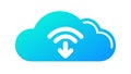 Connected Cloud Download Icon Vector for Wireless Network, vector design Generative AI Royalty Free Stock Photo