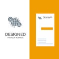 Connected, Connections, User, Internet, Global Grey Logo Design and Business Card Template Royalty Free Stock Photo