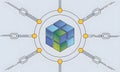 Connected Cube Network Royalty Free Stock Photo