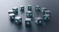 Connected Cubes Network - Digital Data Exchange Concept Royalty Free Stock Photo