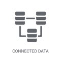 Connected data icon. Trendy Connected data logo concept on white