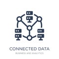 Connected data icon. Trendy flat vector Connected data icon on w