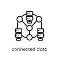Connected data icon. Trendy modern flat linear vector Connected