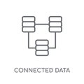 Connected data linear icon. Modern outline Connected data logo c