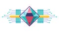 Connected Data Node Icon, Network Information Point, Digital Hub, vector design Generative AI Royalty Free Stock Photo